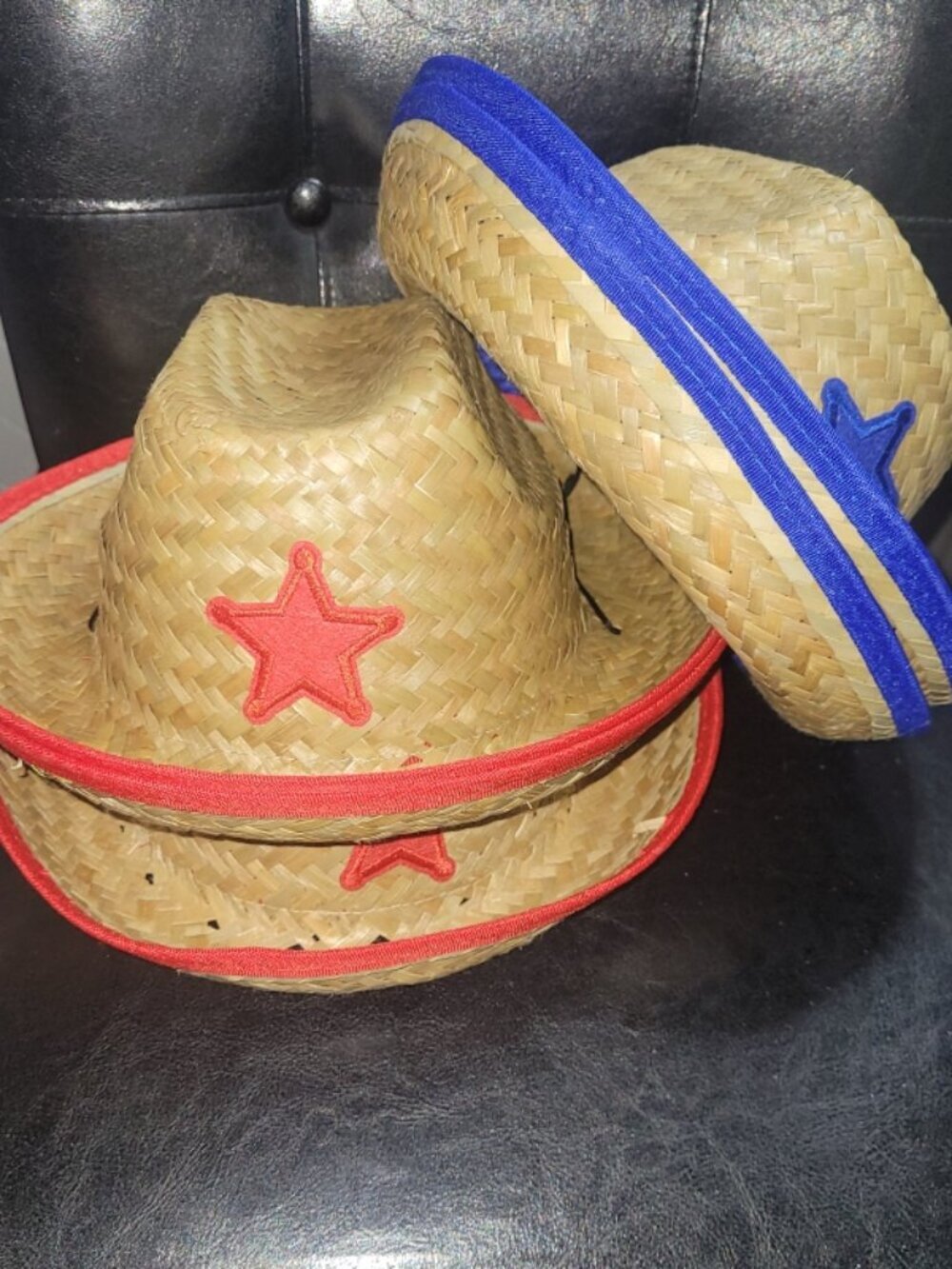 5 Sherrif Cowboy Hats Red and Blue